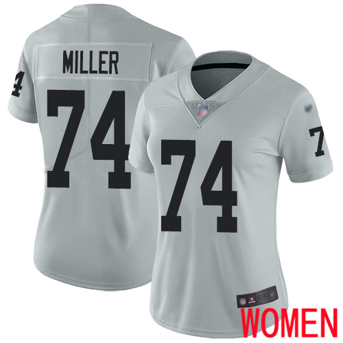 Oakland Raiders Limited Silver Women Kolton Miller Jersey NFL Football 74 Inverted Legend Jersey